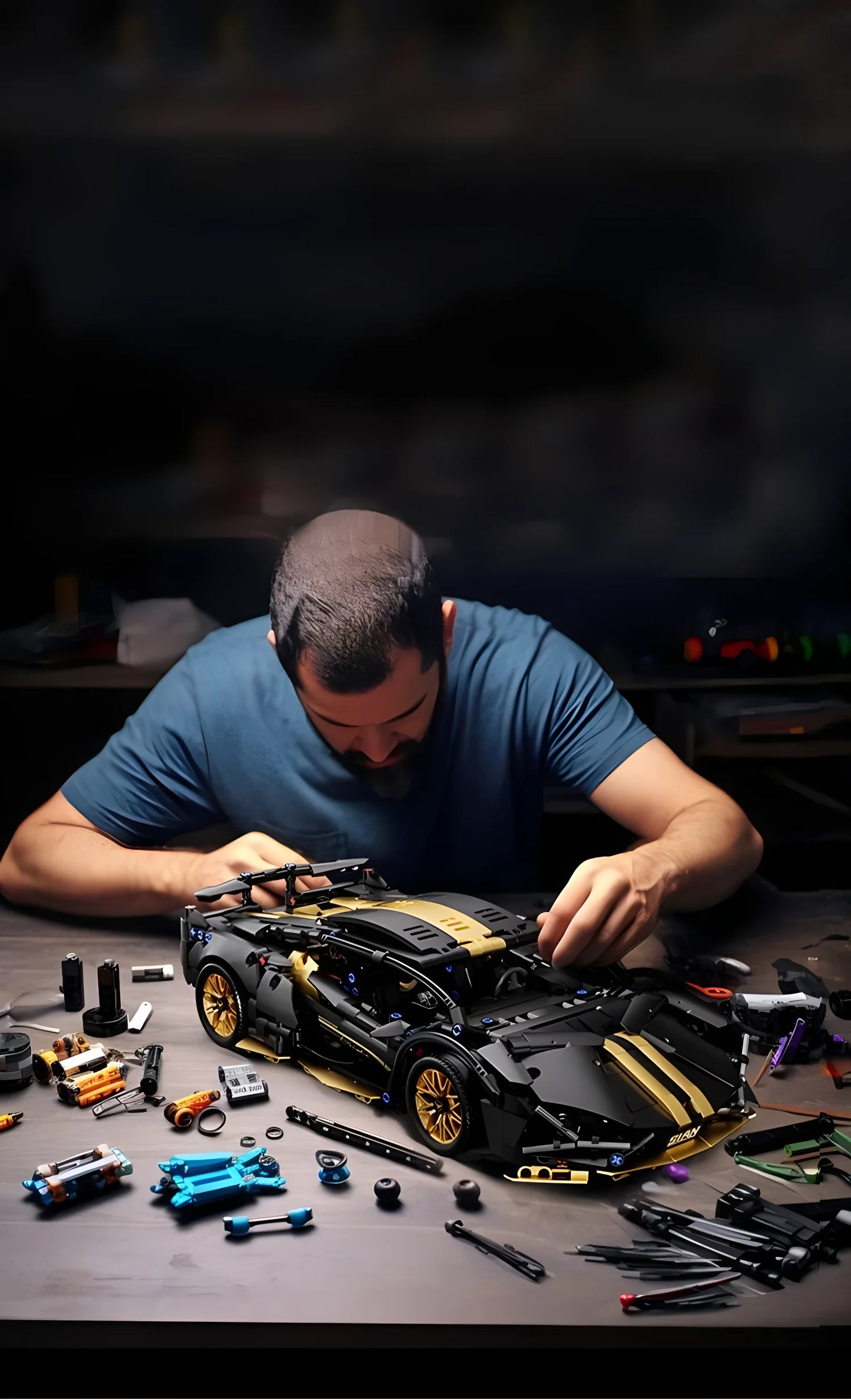Technical Racing Sport Car Model Building Blocks technic adults 1:14 DIY Supercar Brick Puzzle Toys Kid Adult Gift（1280+granule）