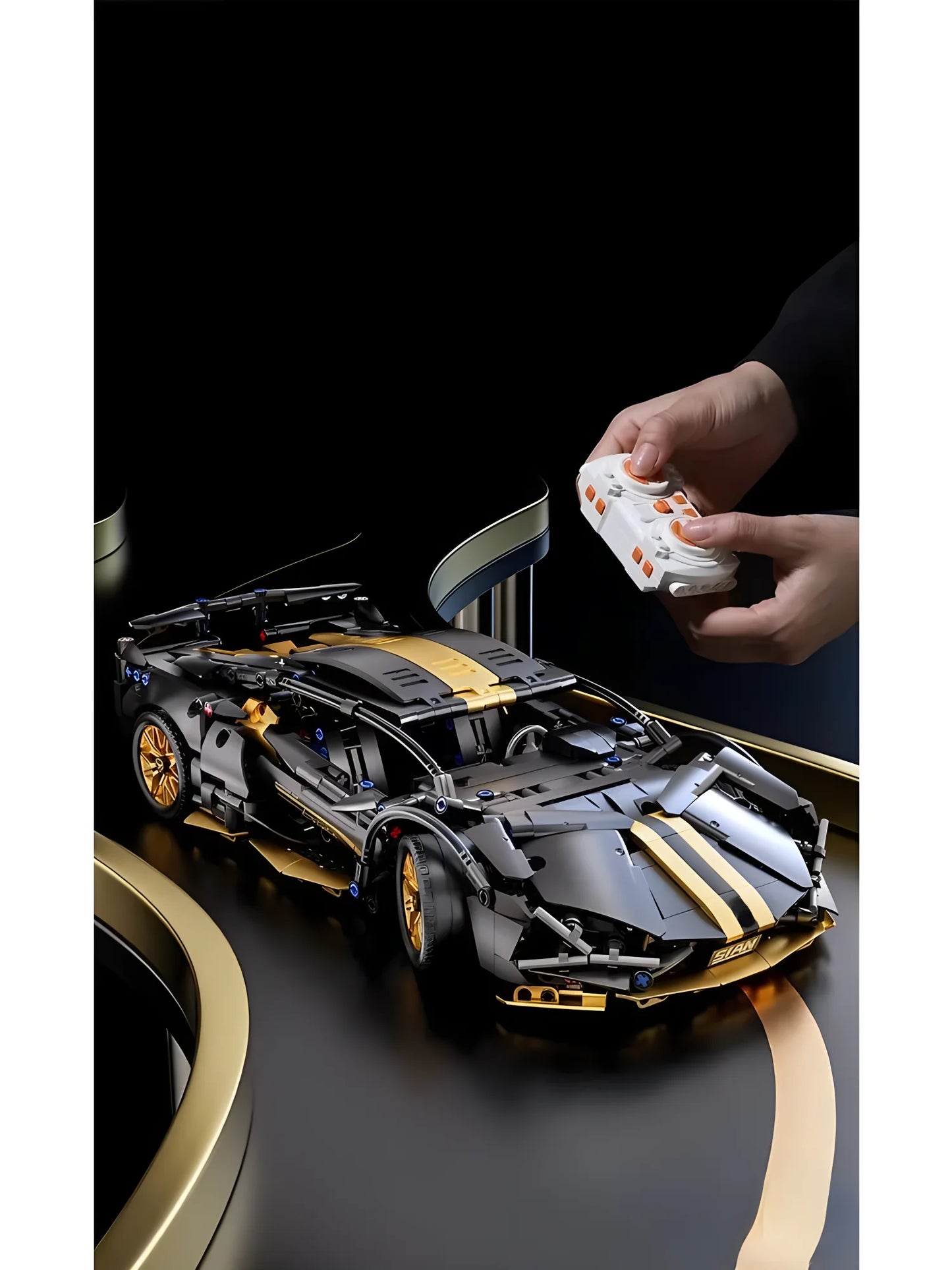 Technical Racing Sport Car Model Building Blocks technic adults 1:14 DIY Supercar Brick Puzzle Toys Kid Adult Gift（1280+granule）